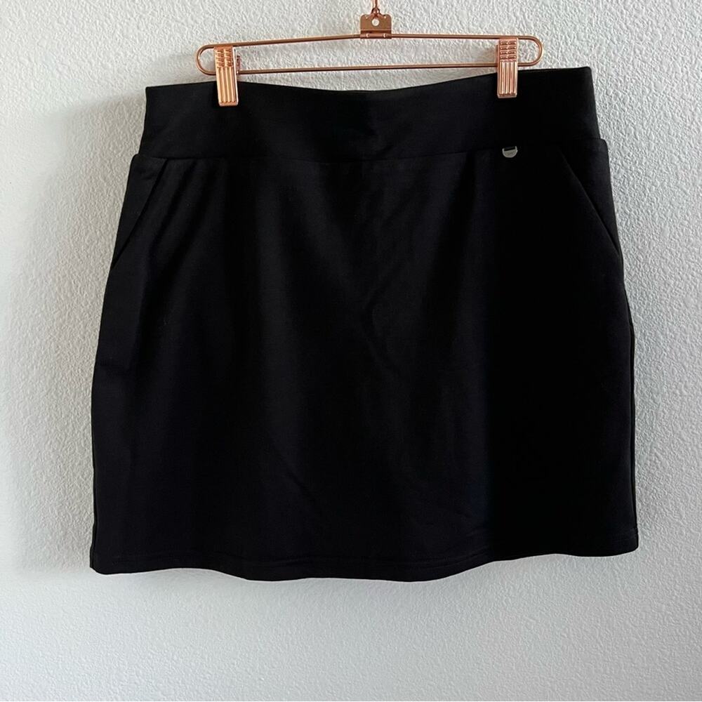 Jones New York Black Stretch Skort Skirt Shorts Knit Black Small
